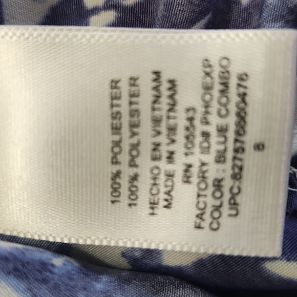 Peter Som Design Nation Blue White Tie Dye Shirt Dress. Size 8 - Picture 11 of 14